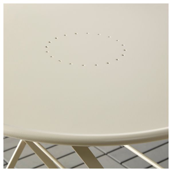 Стол+2 складных стула для сада САЛЬТХОЛЬМЕН, бежевый, Иттерон синий - фото 4