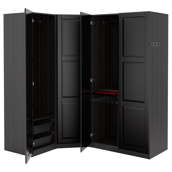 Гардероб ПАКС, черно-коричневый, Ундредаль черный - фото 1