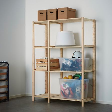 2 секции/полки, сосна 134x50x179 см IKEA IVAR ИВАР 092.483.27