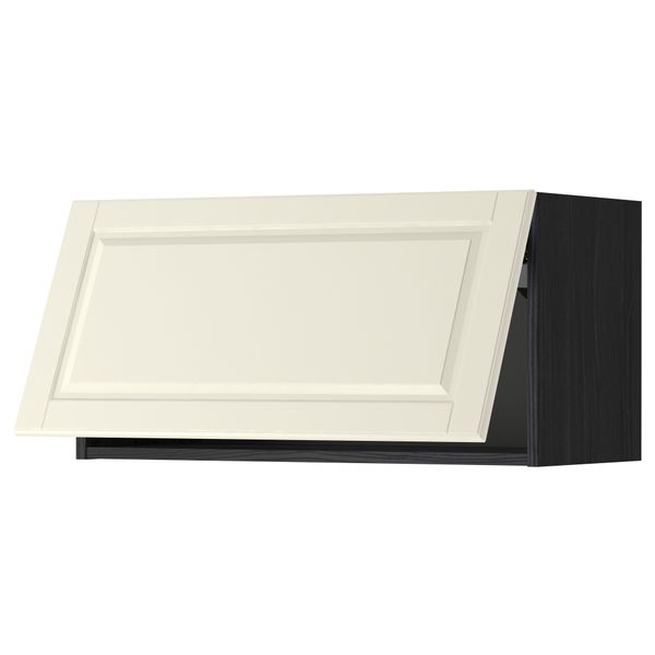 Горизонтальный навесной шкаф МЕТОД, черный, Будбин белый с оттенком - схема-чертеж с размерами