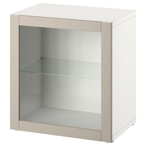 Стеллаж с дверью, белый, Sindvik светлый серо-бежевый, 60x42x64 см IKEA BESTÅ БЕСТО 994.292.86 - фото 1