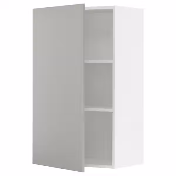 METOD Навесной шкаф с полками - белый/Havstorp светло-серый 60x100 см - фото 1