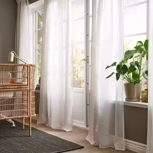 STENFRÖ СТЕНФРЁ Гардины, 2 шт. - белый/с лентой 145x300 см - фото 3