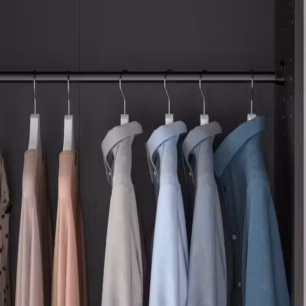 RAKKESTAD Гардероб 2-дверный - черно-коричневый 79x176 см - фото 4