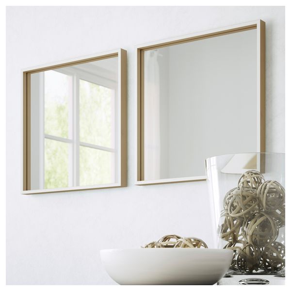 Зеркало СКОГСВОГ, белый, буковый шпон (40x40 см) - фото 3