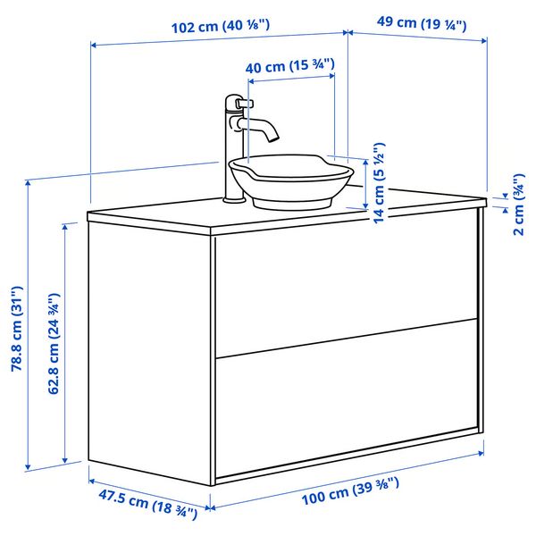IKEA, дополнительный ракурс - схема-чертеж с размерами