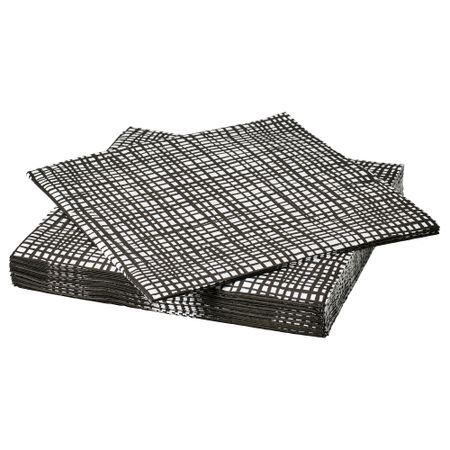 Салфетка бумажная, с рисунком черный-белый, 33x33 см IKEA GROPLÖJA 805.798.55