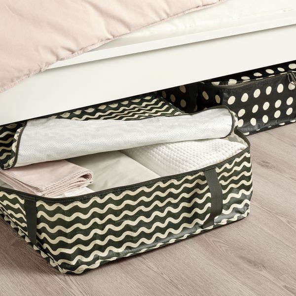 Сумка для хранения, 55x49x19 см, белый с оттенком/зеленый IKEA SÄCKKÄRRA 705.346.45 - фото 4