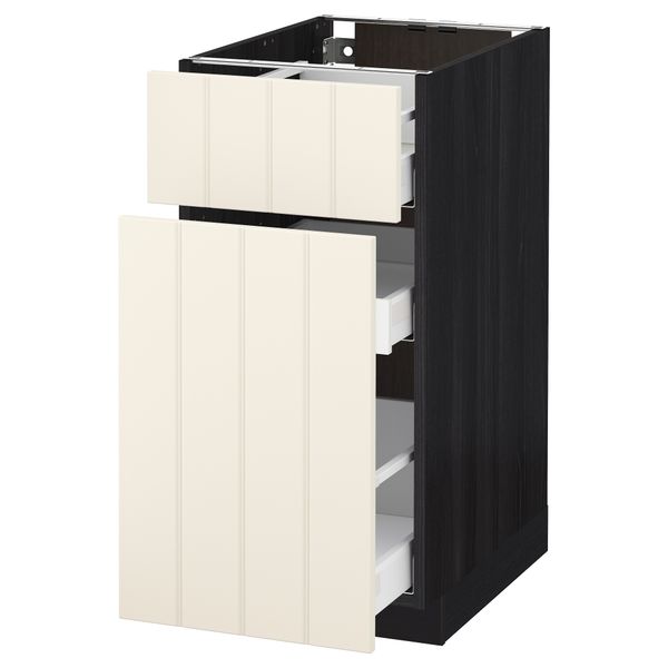 Напольный шкаф, выдвижной секцией, ящик МЕТОД / МАКСИМЕРА, черный, Хитарп белый с оттенком - схема-чертеж с размерами