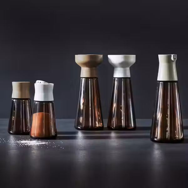 HALVTOM ХАЛВТОМ Мельница для специй - стекло/коричневый 19 см - схема-чертеж с размерами