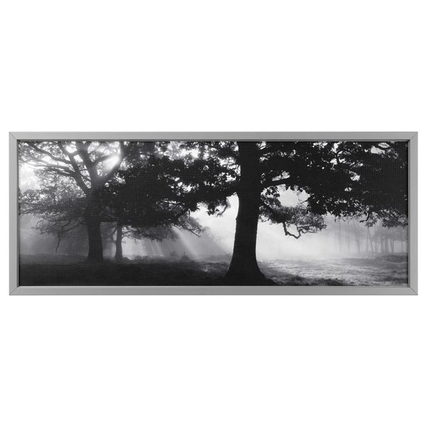 Картина с рамой БЬЁРКСТА, Лесная поляна II, цвет алюминия (140x56 см) - фото 1