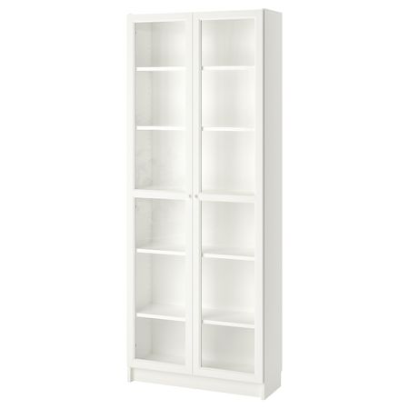 Стеллаж, белый 80x30x202 см IKEA BILLY БИЛЛИ / OXBERG ОКСБЕРГ 692.435.53