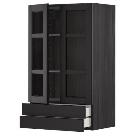 Навесной шкаф, 2 стекло двери, 2 ящика, 60x100 cm IKEA METOD МЕТОД, MAXIMERA МАКСИМЕРА 294.566.50