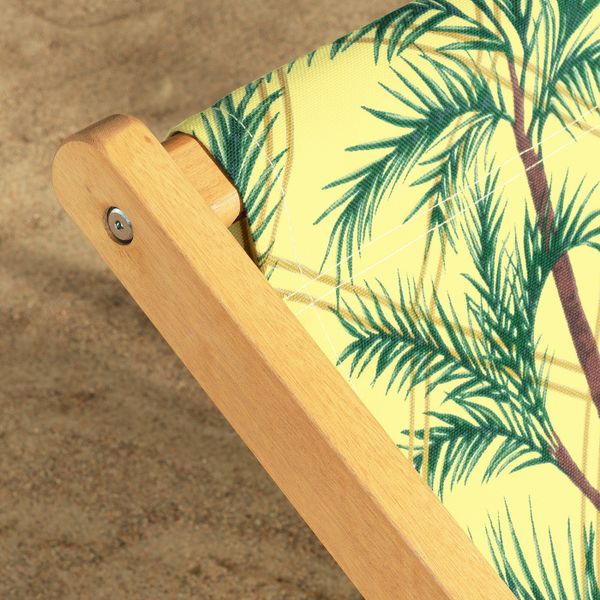 Пляжный стул, складной эвкалипт, орнамент «пальма» желтый IKEA СОЛБЛЕКТ 004.608.79 - схема-чертеж с размерами