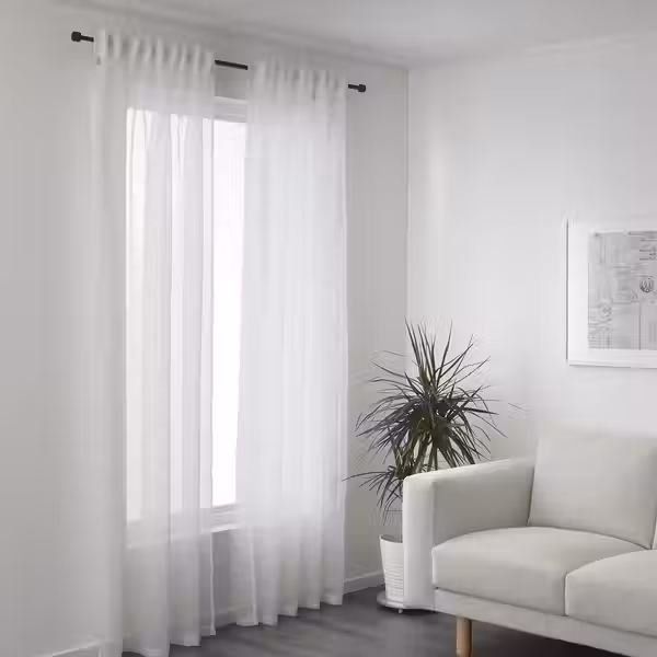 GJERTRUD Гардины, 2 шт. - белый/с лентой 145x300 см - фото 3