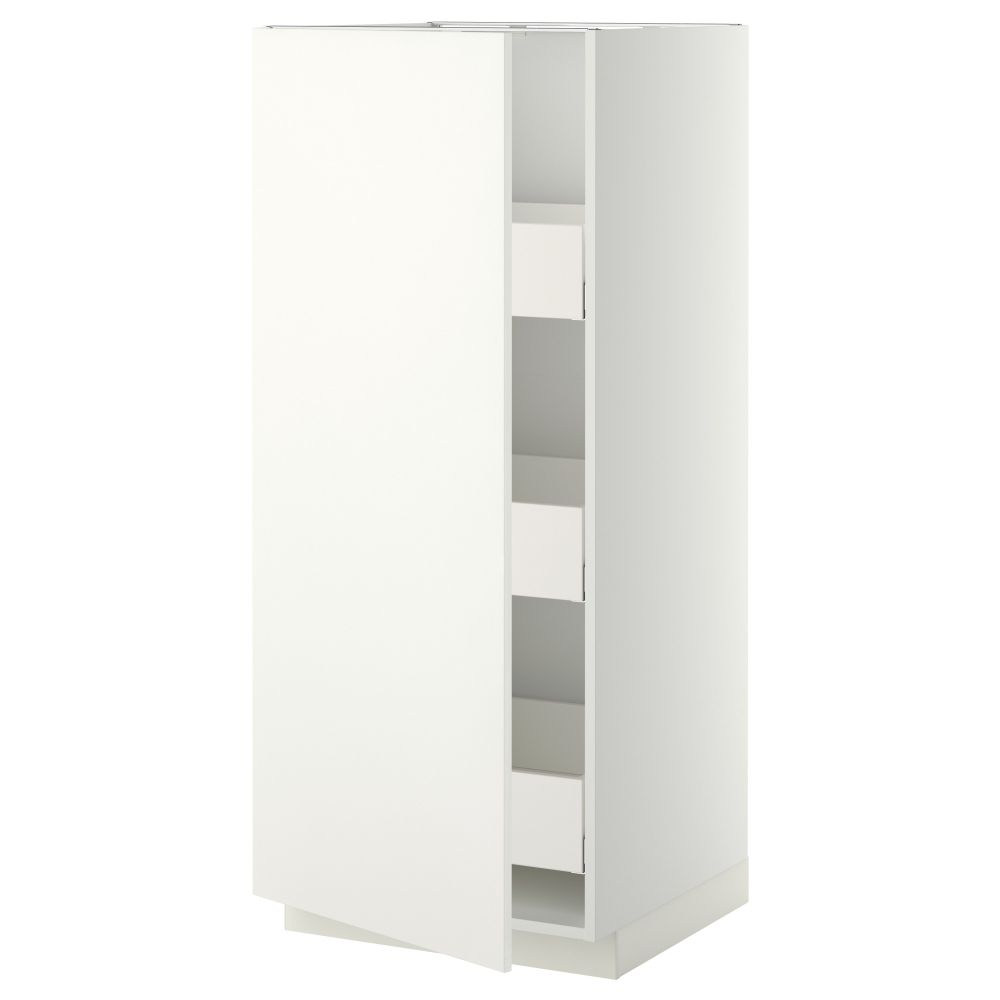 Высокий шкаф с ящиками МЕТОД / МАКСИМЕРА, белый, Хэггеби белый - фото 1