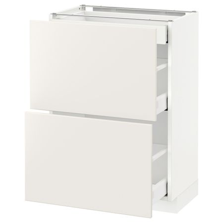 Напольный шкаф/2фасада/3ящика, белый/Веддинге белый 60x37 см IKEA METOD МЕТОД / MAXIMERA МАКСИМЕРА 492.348.04