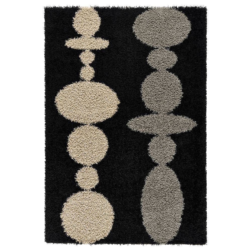 Ковер, длинный ворс ХИННЕРУП, черный (133x195 см) - фото 1