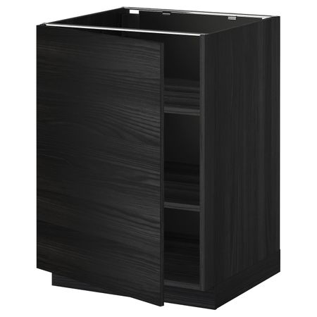 Напольный шкаф с полками, черный, Тингсрид черный 60x60 см IKEA МЕТОД 492.317.25