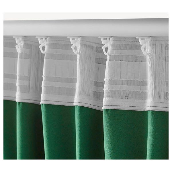 Гардины, блокирующие свет, 1 пара ВЕРНА, зеленый (145x300 см) - схема-чертеж с размерами