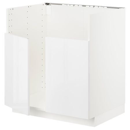 Шкаф для двойной мойки БРЕДШЁН, белый/Рингульт белый 80x60 см IKEA METOD МЕТОД 394.447.89