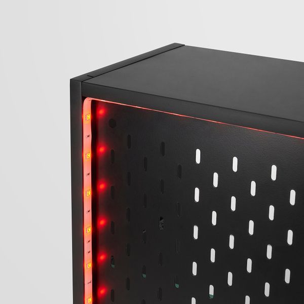 Шкаф-витрина/панель/2компл аксесс, темно-серый/черный IKEA UPPSPEL УППСПЕЛЬ 094.373.99 - фото 3