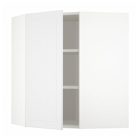 Угловой навесной шкаф с полками, белый/Стенсунд белый 68x80 см IKEA METOD МЕТОД 394.097.38