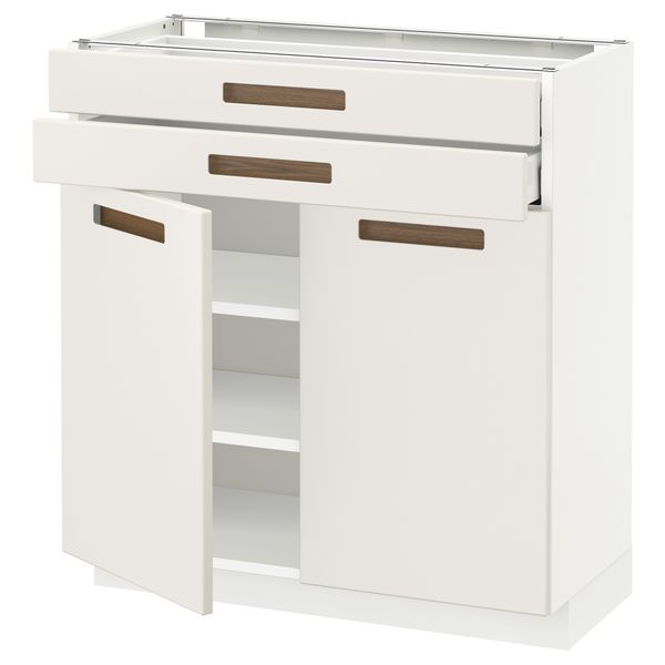 Напольный шкаф, 2 дверцы, 2 ящика МЕТОД / МАКСИМЕРА, белый, Мэрста белый - схема-чертеж с размерами