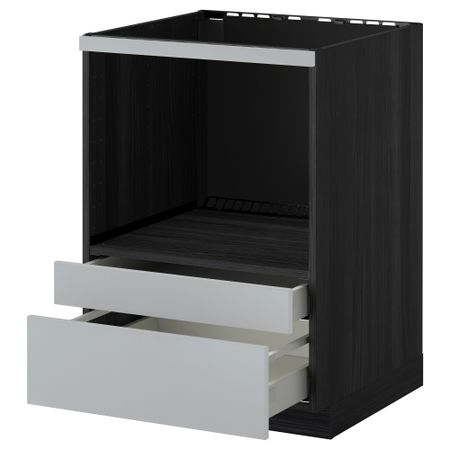 Напольный шкаф для комбинирования СВЧ, ящики МЕТОД / МАКСИМЕРА, черный, Веддинге серый (60x60 см)