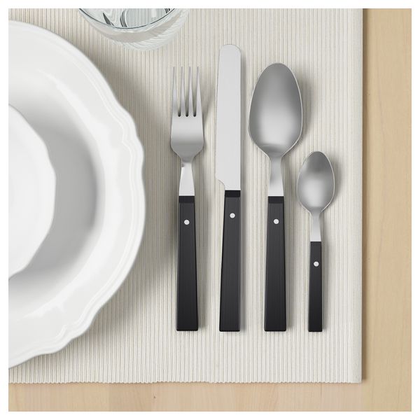 Столовый набор, 24 предмета МОГЕН, черный - схема-чертеж с размерами