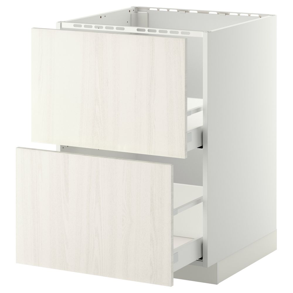 Напольный шкаф под мойку + 2 фронтальных панели, 2 ящика МЕТОД / МАКСИМЕРА, белый, Росдаль белый - схема-чертеж с размерами