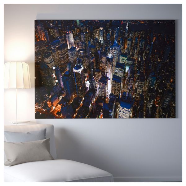 Картина с рамой БЬЁРКСТА, Огни Нью-Йорка, цвет алюминия (200x140 см) - фото 3