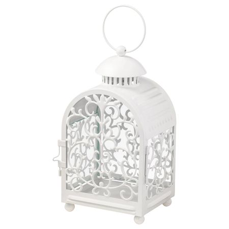 Фонарь для свечи в металической пдствк, для дома, улицы белый 26 см IKEA GOTTGÖRA ГОТТГЁРА 303.716.74