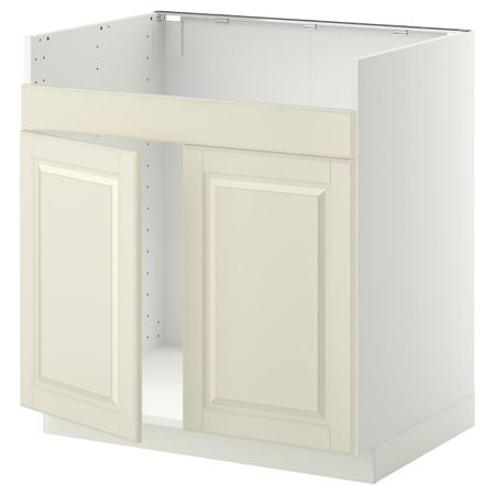 Шкаф для двойной мойки ХАВСЕН, белый/Будбин белый с оттенком 80x60 см IKEA METOD МЕТОД 694.444.72