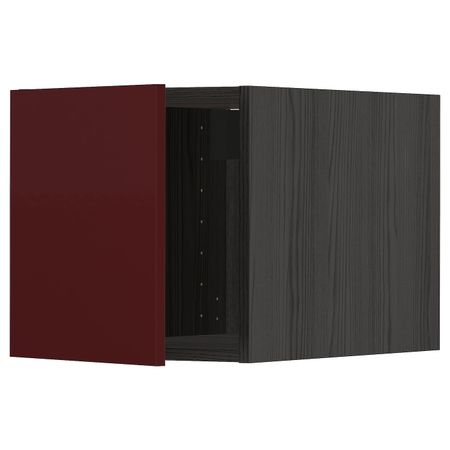 Верхний шкаф, черный Калларп/глянцевый темный красно-коричневый 40x40 см IKEA МЕТОД 393.278.70