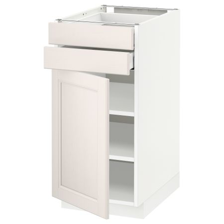 Напольный шкаф с дверцей, 2 ящиками МЕТОД / МАКСИМЕРА, белый, Лаксарби белый