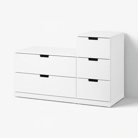 NORDLI Комод с 5 ящиками - белый 120x76 см
