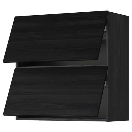 Навесной шкаф, 2 дверцы, горизонтал, черный, Тингсрид черный 80x80 см IKEA МЕТОД 192.323.02