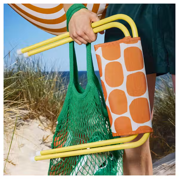 STRANDÖN СТРАНДЁН Складной табурет - ярко-желтый/ярко-оранжевый - фото 2