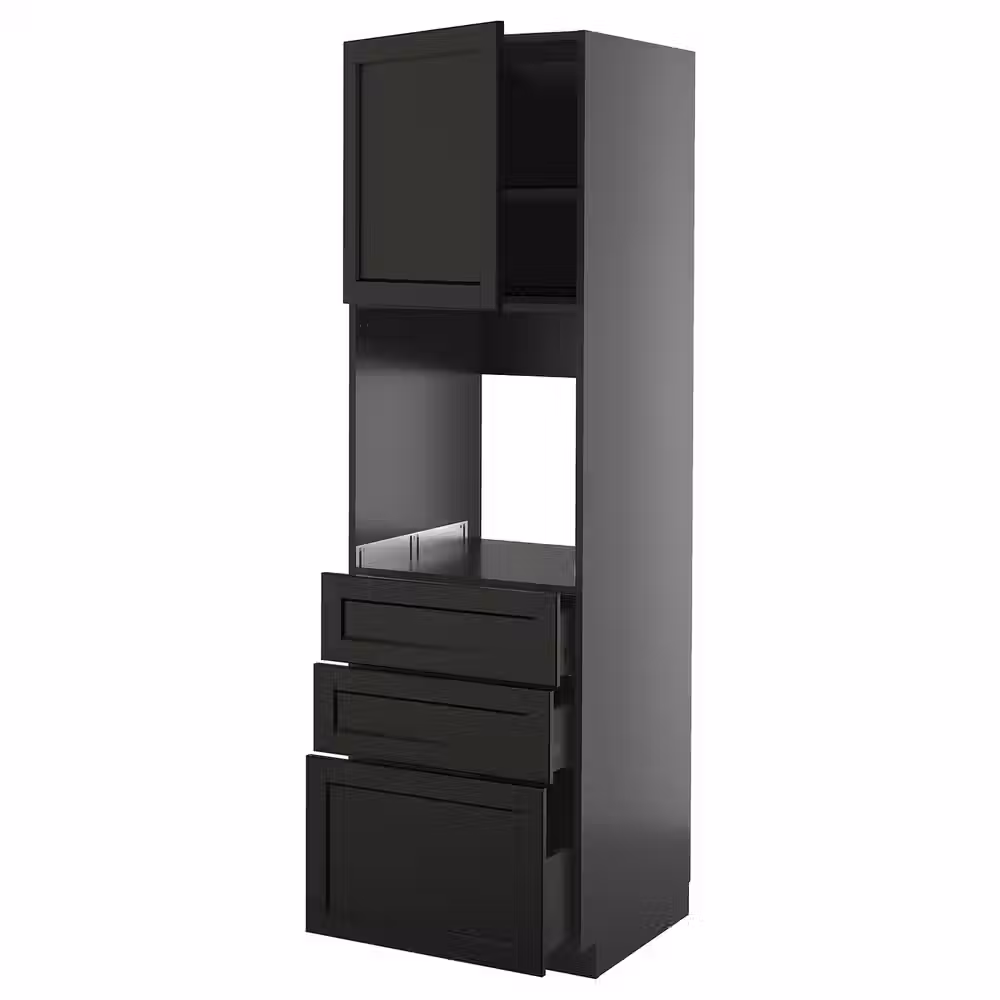 METOD / KNIVSHULT Высокий шкаф д/духовки/дверь/3ящика - фото 1