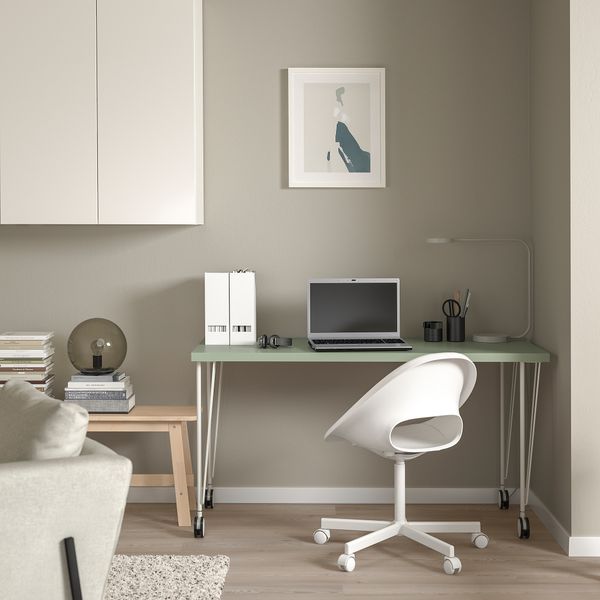 Письменный стол, 140x60 см, светло-зеленый, белый IKEA KRILLE КРИЛЛЕ, LAGKAPTEN ЛАГКАПТЕН 194.782.71 - фото 5