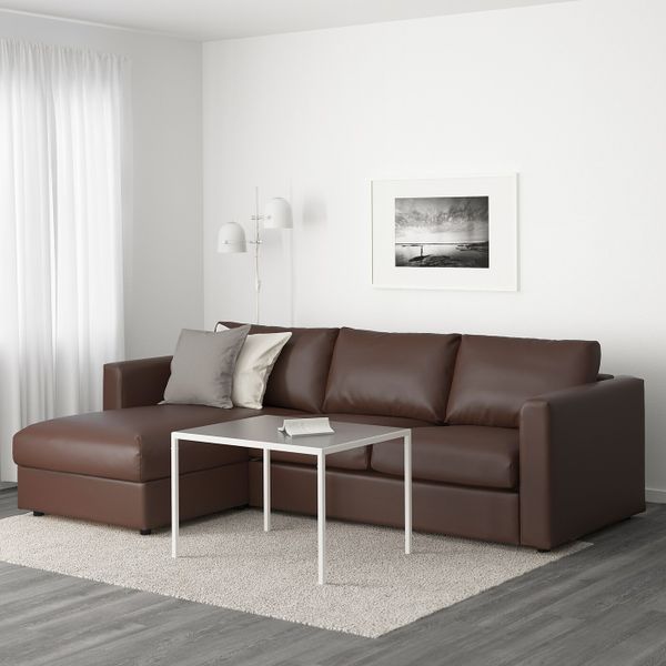 3-местный диван, с козеткой, Фарста темно-коричневый IKEA ВИМЛЕ 492.069.95 - фото 2
