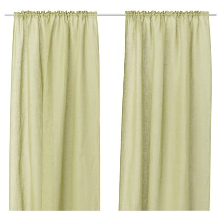 Гардины, 1 пара АРЬЯ, зеленый (145x270 см)