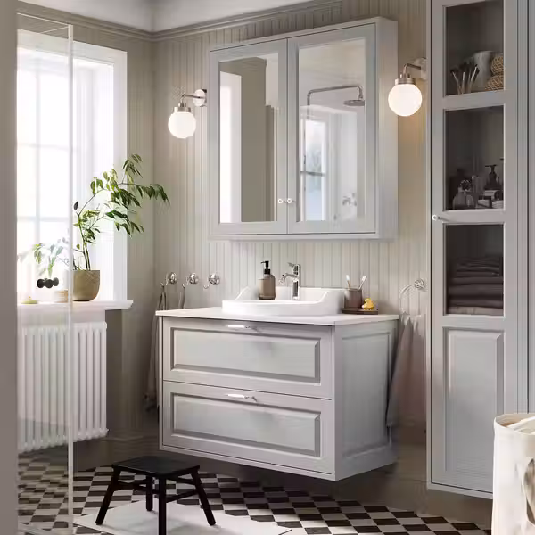 TÄNNFORSEN ТАННФОРСЕН / RUTSJÖN РУТШЁН Шкаф с ящиками/раковина/смеситель - фото 2