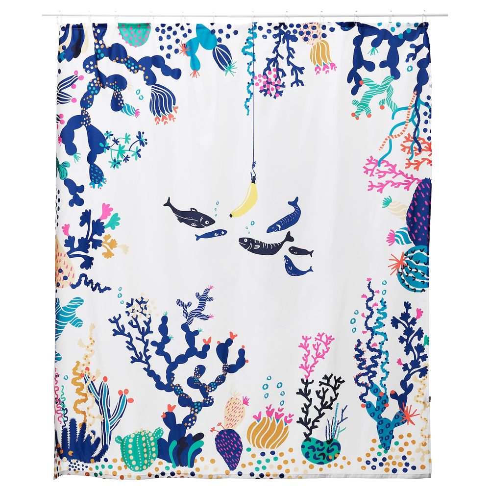 Штора для ванной, разноцветный, 180x200 см IKEA ЛАШЁН 803.774.47 - фото 1