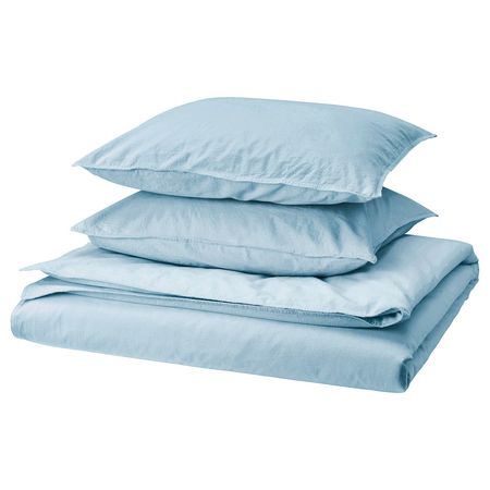 ÄNGSLILJA Пододеяльник и 2 наволочки - сине-серый 200x200/50x60 см