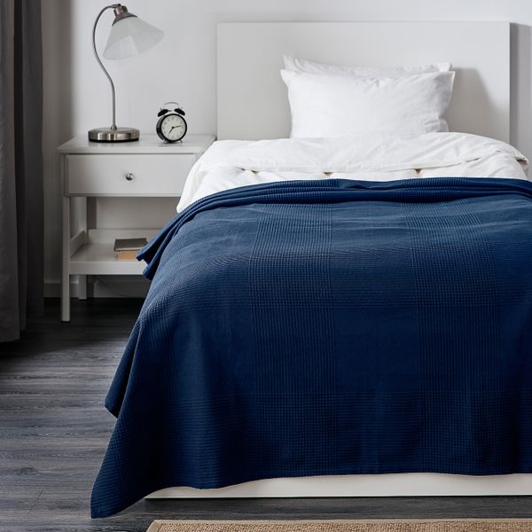 Покрывало, темно-синий 150x250 см IKEA INDIRA ИНДИРА 603.702.39 - фото 2