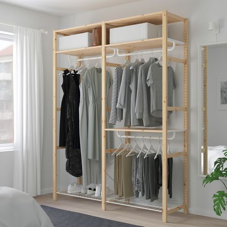 Стеллаж с платяной штангой 174x50x226 см IKEA IVAR ИВАР 792.880.08