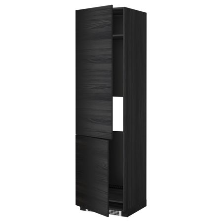 Высокий шкаф для/холод/мороз/2дверцы, черный, Тингсрид черный 60x60x220 см IKEA МЕТОД 192.330.52