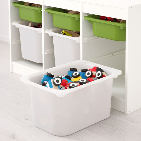 Комбинация для/хранения+контейнеры, белый, зеленый, 99x44x56 см IKEA ТРУФАСТ 092.221.48 - схема-чертеж с размерами